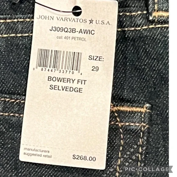 John Varvatos, 29” Waist, Men’s, Black Jeans, Straight Leg, Slim, Designer, NWT! - Picture 3 of 12